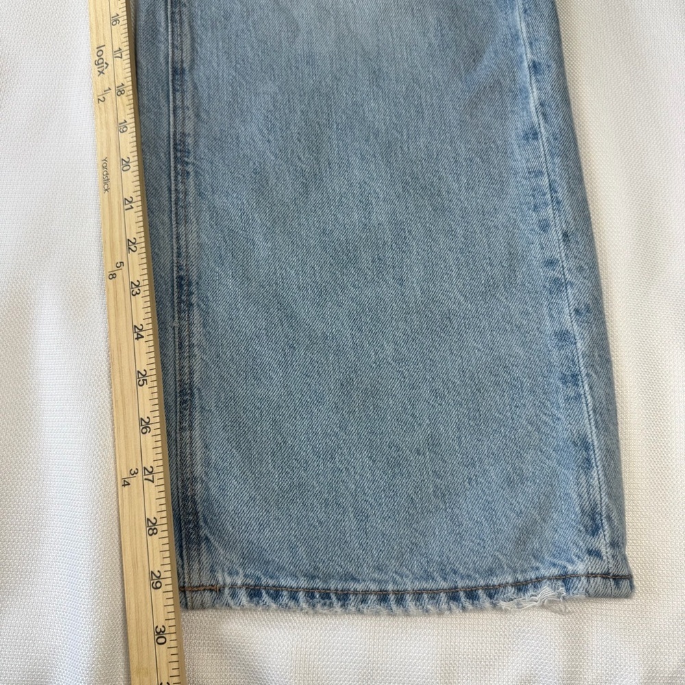 American Eagle Outfitters Light Blue Distressed Wide Leg Skater Jeans size 2 reg - Picture 6 of 11